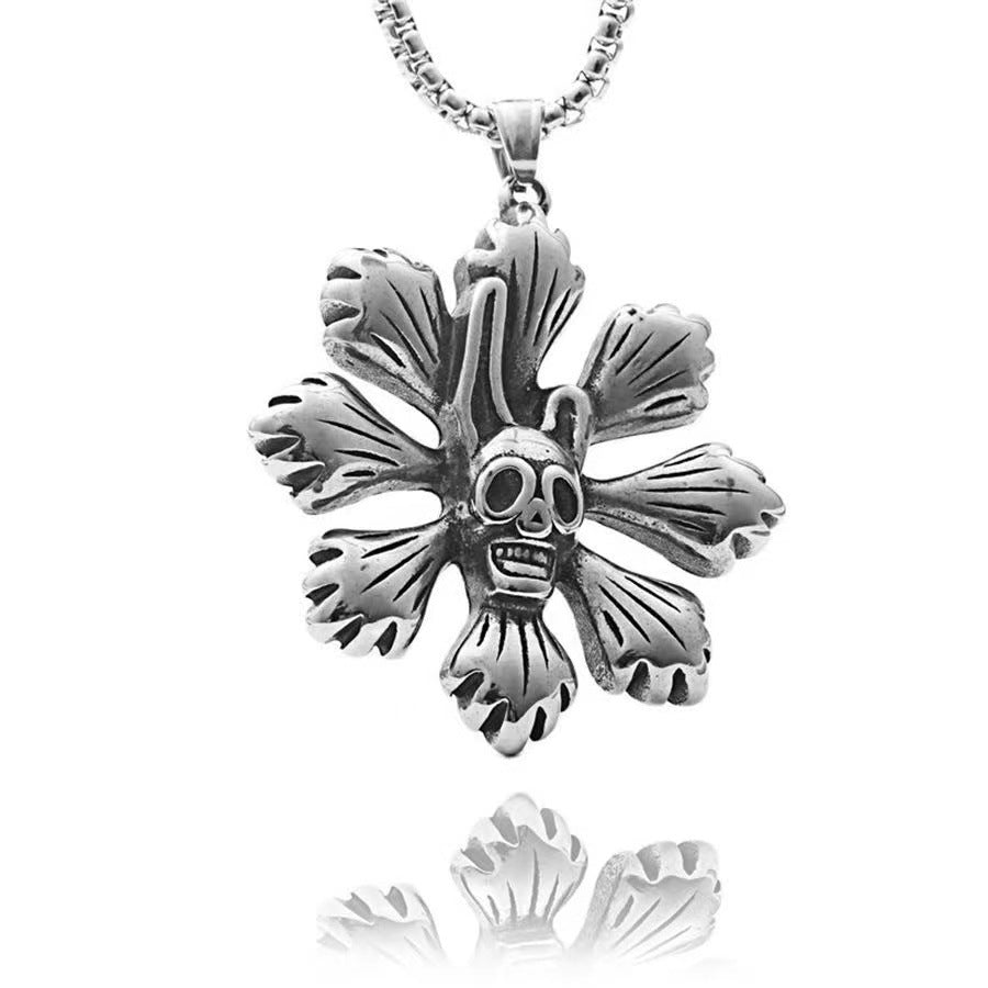 Wholesale Fashion  Hip-Hop Necklace for Men, Personalized Punk Style Steel Chain Pendan